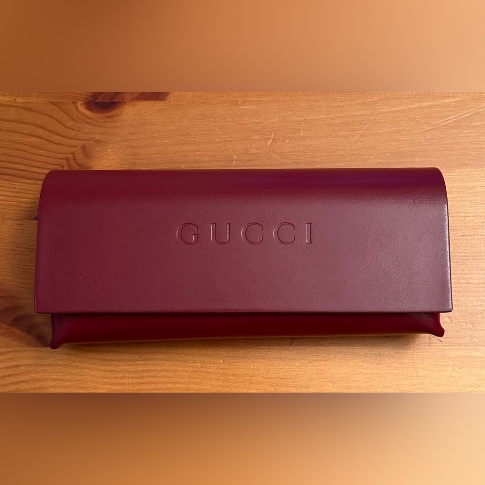 Authentic Gucci Maroon Leather Eyewear Case